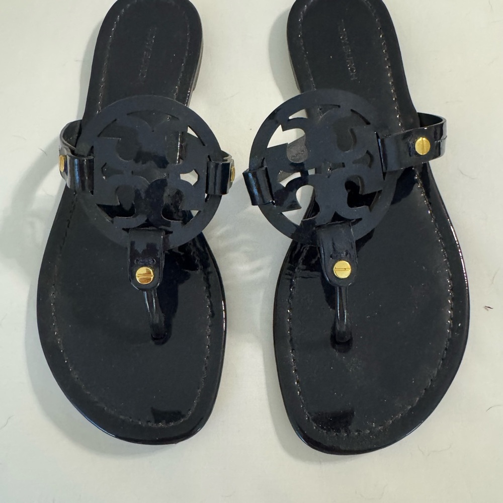 Navy Tory Burch patent leather Miller